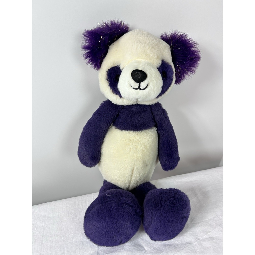 FAO SCHWARZ Purple & White Panda Bear Plush 18" Retired! Dreamies. Sparkles